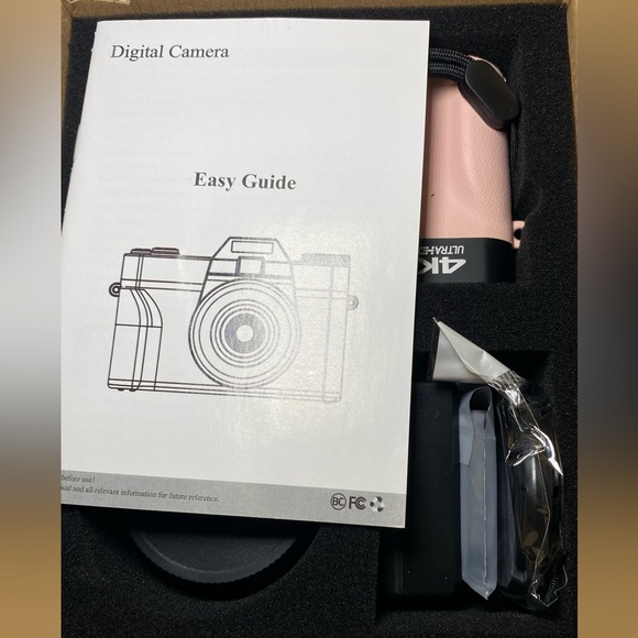 Pink 4K Digital Camera, 56MP Camera with 180° Flip Screen, - Picture 3 of 17